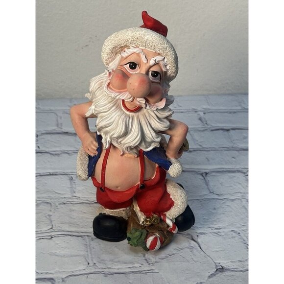 vintage lot of 2 whimsy ceramic santa figurines 9'' super cute - Picture 10 of 13